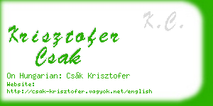 krisztofer csak business card